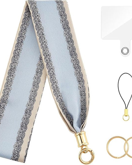 ZOOEASS Phone Lanyard Charm with Tether Tab Neck Lanyards for ID Badges Car Key Women Cute Scarf Keychain Strap Around Neck