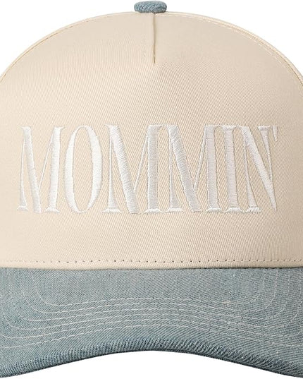 MIRMARU Two-Tone Vintage Canvas Trucker Hats for Men & Women, Adjustable Size Baseball Caps with Trendy Embroidered Design