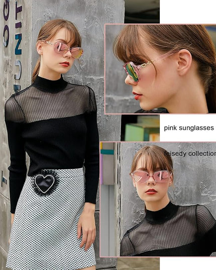 FEISEDY Vintage Square Polarized Sunglasses for Women UV400 Travel Driving Fashion Arcuate Sunglasses B2526