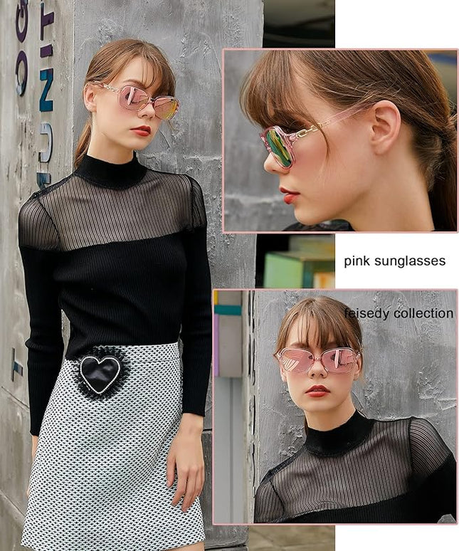 FEISEDY Vintage Square Polarized Sunglasses for Women UV400 Travel Driving Fashion Arcuate Sunglasses B2526