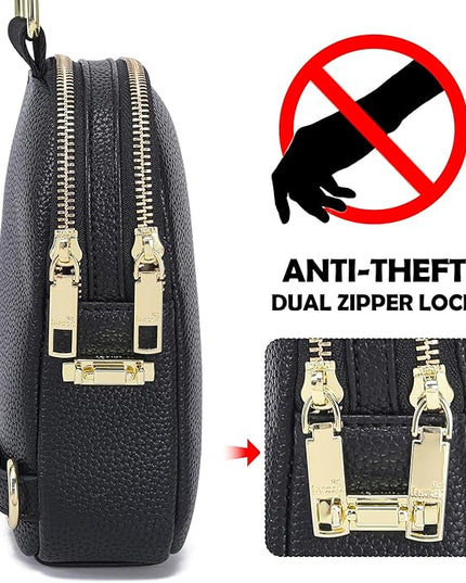 INICAT Small Anti Theft Crossbody Bags Women Valentine's Day Gifts, Vegan Leather Sling Cross Body Purse Travel Essentials