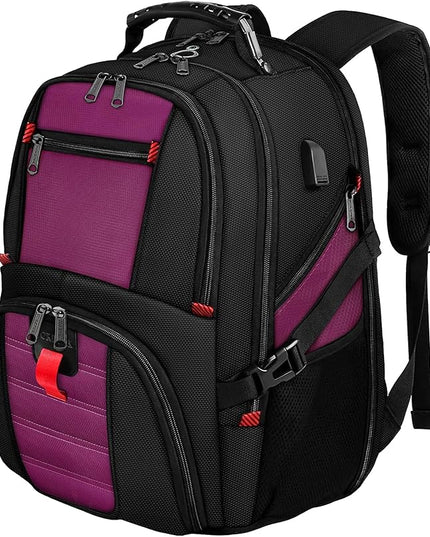 YOREPEK Travel Backpack, Extra Large 50L Laptop Backpacks for Men Women, Water Resistant College Backpack Airline Approved Business Work Bag with USB Charging Port Fits 17 Inch Computer, Purple