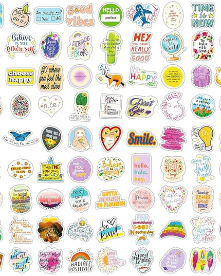 300PCS Motivational Sticker, Inspirational Words Stickers for Teens Adults Students Teacher Employees Vinyl Encouraging Positive Affirmation Stickers for Water Bottles Laptop Decals Scrapbook Journal
