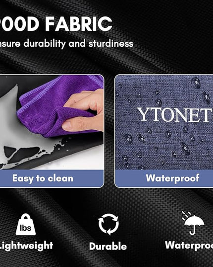 Ytonet Extra Large Cleaning Caddy Bag with 4 Foldable Dividers, Wearable Cleaning Caddy Organizer with Handle & Shoulder Strap & Waist Strap, Housekeeping Tote for Cleaners, Blue