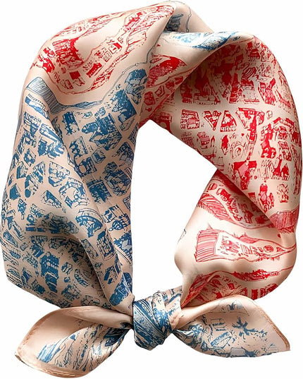 100% Mulberry Silk Scarf for Women Hair Lightweight Square Neckerchief Wrap For Head Scarves 21"