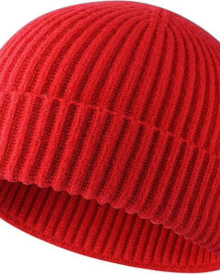 ROYBENS Swag Wool Knit Cuff Short Fisherman Beanie for Men Women, Winter Warm Hats