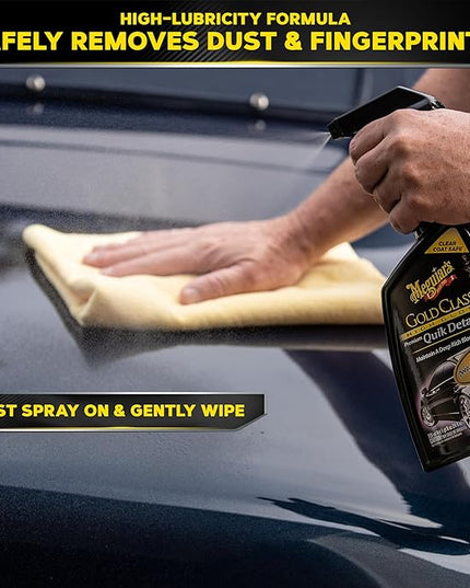 Meguiar's Gold Class High Gloss Premium Quik Detailer, High Lubricity Automotive Quick Detailer Spray that Preserves Wax and Leaves a Deep Dark Shine, 24 Oz Spray Bottle