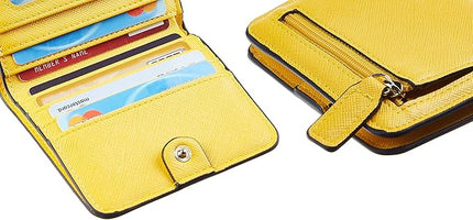 Toughergun Women’s Small Slim Leather Wallet with RFID Protection, Compact Bifold Mini Purse with Clear ID Window