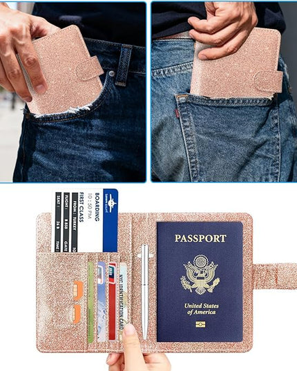Passport Holder Cover, ACdream Protective Premium Leather RFID Blocking Wallet Travel Case for Passport/Credit Card/Air Ticket,