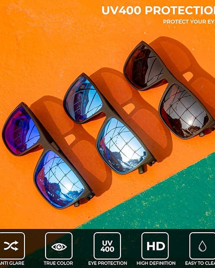 KALIYADI Polarized Sunglasses for Men, Lightweight Sun Glasses with UV Protection for Driving Fishing Golf