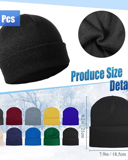 Hillban Winter Beanie Hat Gloves Set with Warm Socks Bulk, Homeless Knitted Beanie Cap Thick Thermal Winter Gloves Socks Pack