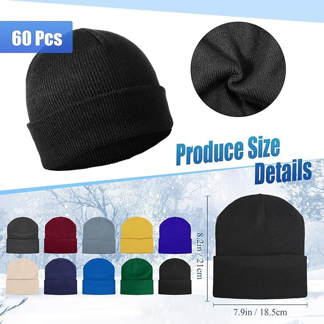 Hillban Winter Beanie Hat Gloves Set with Warm Socks Bulk, Homeless Knitted Beanie Cap Thick Thermal Winter Gloves Socks Pack