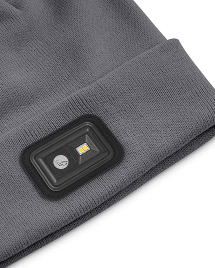 POWERCAP LED Hat Light 150 Lumens Rechargeable Fleece Beanie with Bright Built-in Headlamp Waterproof LED Warm One Size Cap