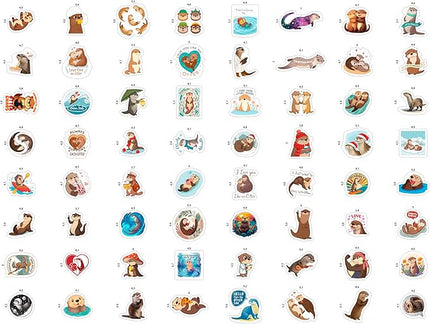 100Pcs Otter Stickers for Water Bottle - Sea Otter Gifts, Party Supplies & Party Decorations - Gift for Women & Men