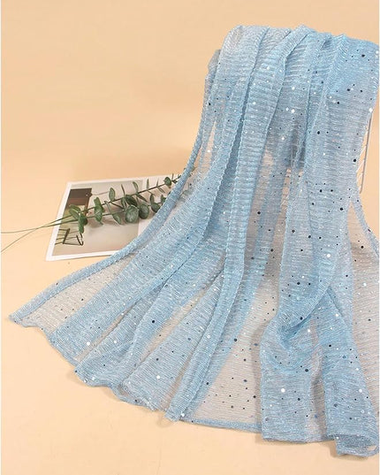 Floerns Women's Sequin Bandana Square Scarf Silk Scarves Mesh Shawl and Wrap for Evening Dresses