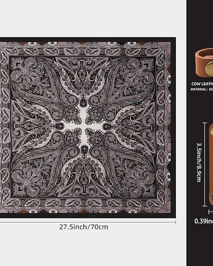 27.5 Inches Square Silk Feeling Neck Scarf for Men Necktie Silk Bandanas Pocket Square Cowboy Scarves