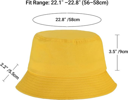 Umeepar Unisex Cotton Packable Bucket Hat Sun Hat Plain Colors for Men Women
