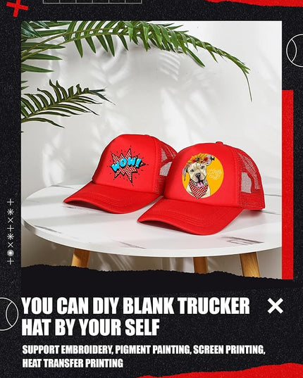 10 Pcs Sublimation Blank Trucker Hats Bulk Mesh Baseball Cap Polyester Mesh Trucker Hat for Men and Women