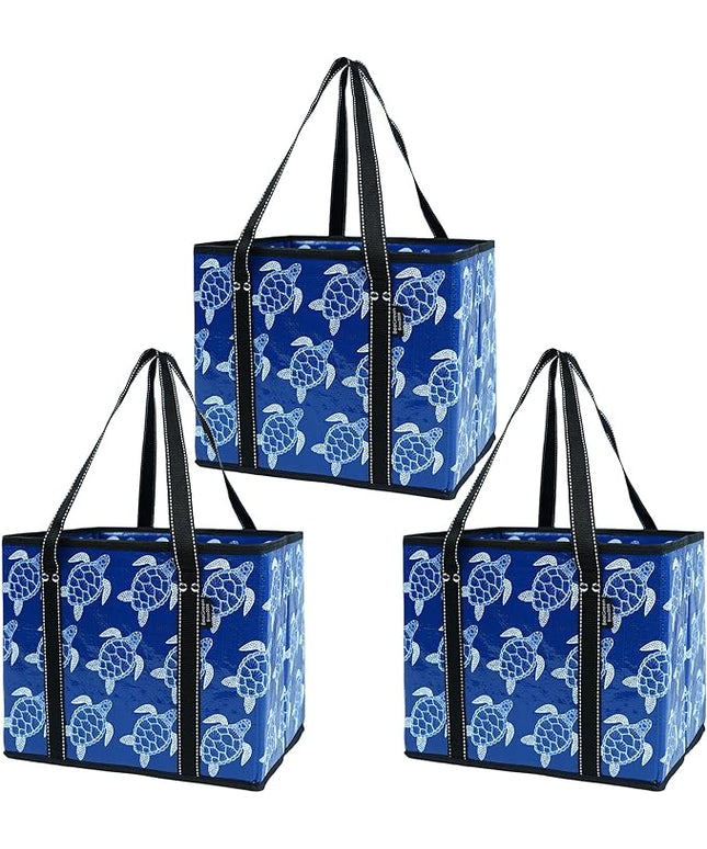 BeeGreen Large Waterproof Reusable Bags Christmas Heavy Duty Shopping Tote for Groceries Pool Gift with Webbing Handles