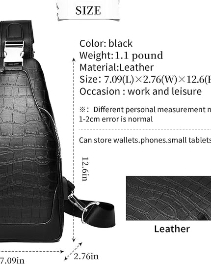 FSD.WG】sling Backpack for Men Chest Bag Crossbody Shoulder Bags Travel Bag Purse for Men with Water Resistant