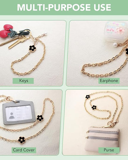 3-in-1 Versatile Phone Lanyard Crossbody,Cute Cell Phone Wristlet Strap with Wallet Pouch,Clip and Go Strap Chain for Phone