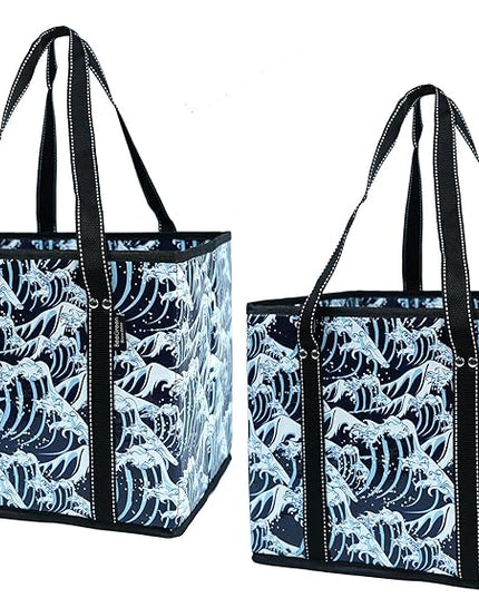 BeeGreen Large Waterproof Reusable Bags Christmas Heavy Duty Shopping Tote for Groceries Pool Gift with Webbing Handles