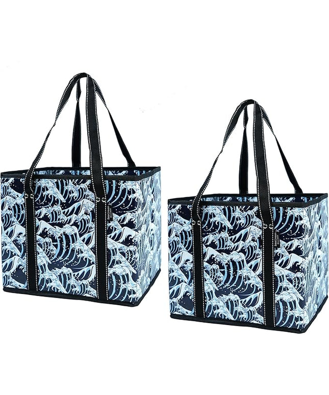 BeeGreen Large Waterproof Reusable Bags Christmas Heavy Duty Shopping Tote for Groceries Pool Gift with Webbing Handles