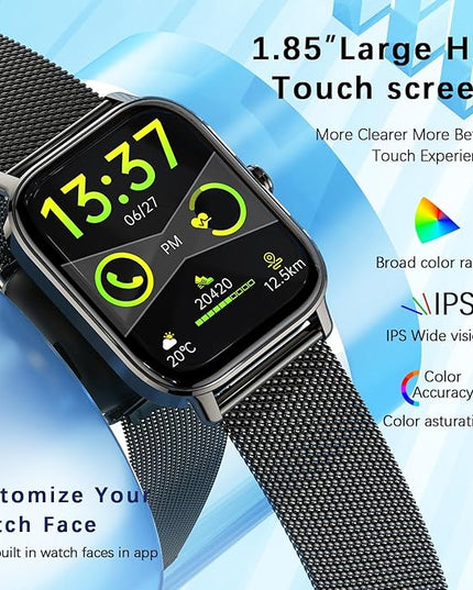 Smart Watch for Women Men Fitness: Make Answer Call Digital Mens Watches Waterproof Running Smartwatch for Android Phone iPhone Samsung Compatible Heart Rate Monitor SpO2 Pedometer Step Tracker