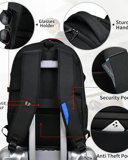 DUSLANG 17 Inch Laptop Backpack for Travel Water Resistant College Backpack for Men/Women Laptop Bag with USB Charging Port, Green A