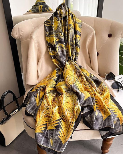 Fashion Scarves Scarf 100% Silk Feeling Scarf Silk Like Scarves Long Lightweight Sunscreen Shawls for Women