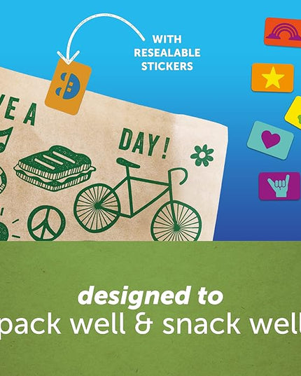 Ziploc Paper Sandwich and Snack Bags, Recyclable & Sealable with Fun Designs, 150 Bags Total