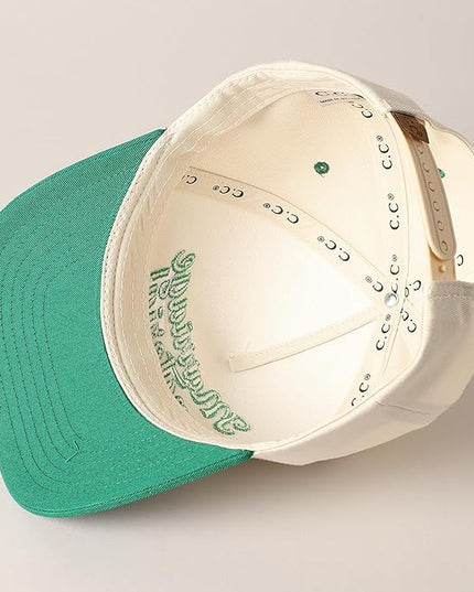 MIRMARU Two-Tone Vintage Canvas Trucker Hats for Men & Women, Adjustable Size Baseball Caps with Trendy Embroidered Design