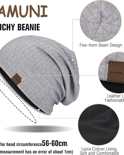Slouchy Beanie for Men Women Soft Lightweight Running Beanie Hat Chemo Cap Skull Cap