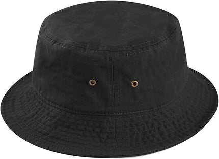 The Hat Depot Bucket Hat - Unisex 100% Cotton & Denim UPF 50 Packable Summer Travel Beach Sun Hat