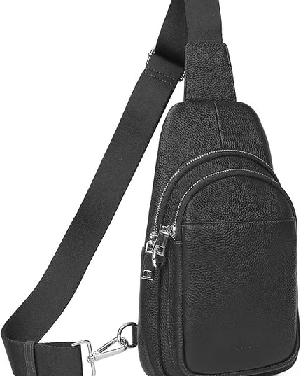 befen Genuine Leather Small Sling Bag for Women Anti-Theft Crossbody Chest Bags Fanny Packs for Travel with RFID Card Slots