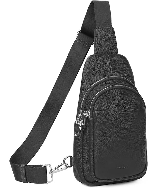 befen Genuine Leather Small Sling Bag for Women Anti-Theft Crossbody Chest Bags Fanny Packs for Travel with RFID Card Slots