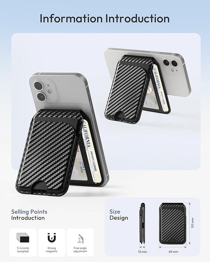 Magnetic Wallet for iPhone, Compatible with MagSafe Adjustable Stand Wallet, RIFD Blocking Leather Magnetic Card Holder for iPhone 17/16/15/14/13/12 Series, Not for iPhone 13/12 Mini