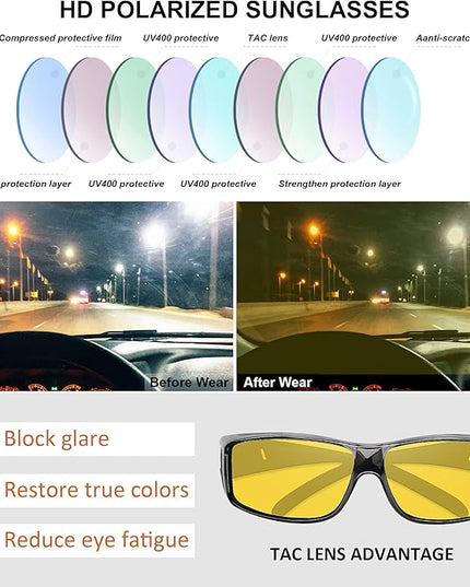 MEETSUN Fit Over Glasses Sunglasses for Men Women,Wrap Around Sunglasses Polarized UV400 Protection