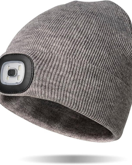 Night Scope Classic Rechargeable LED Warm Knit Beanie Head Light Hat Headlamp for Outdoor Activities