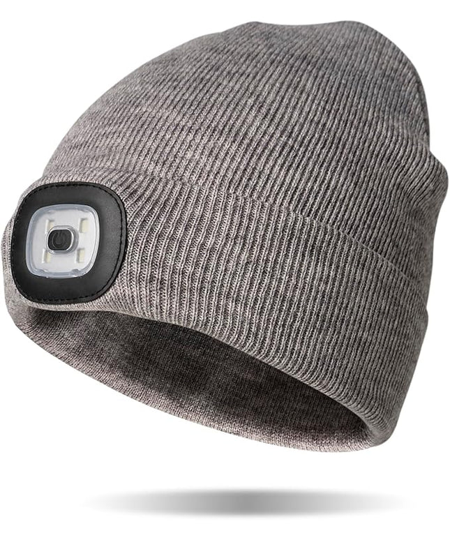 Night Scope Classic Rechargeable LED Warm Knit Beanie Head Light Hat Headlamp for Outdoor Activities