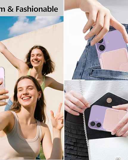 TopMade for Magsafe Wallet, Strongest Magnetic Card Holder for iPhone 17/16/15/14/13/12 Series, Slim Magnetic Phone Wallet, 4 Cards Holder, Vegan Leather, RFID Blocking, Open ID Window, Pink