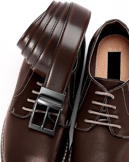 CHAOREN Reversible Belt Men 1 Piece - 1.25" Leather Dress Belt - Trim to Fit for Elegant Style