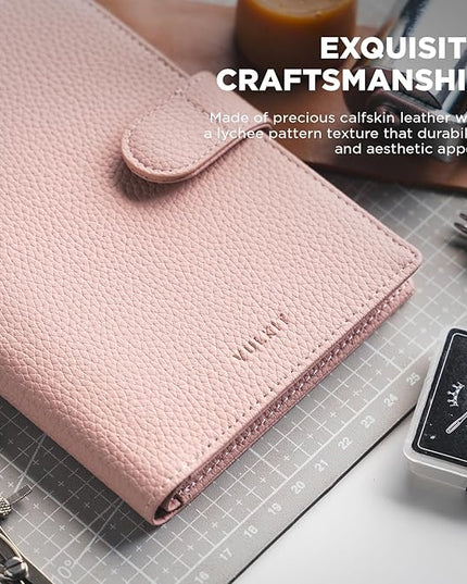 VULKIT Dual Leather Passport Wallet with Airtag Holder Slim Double Passport Holder RFID Blocking Passport Travel Wallet for Women or Men