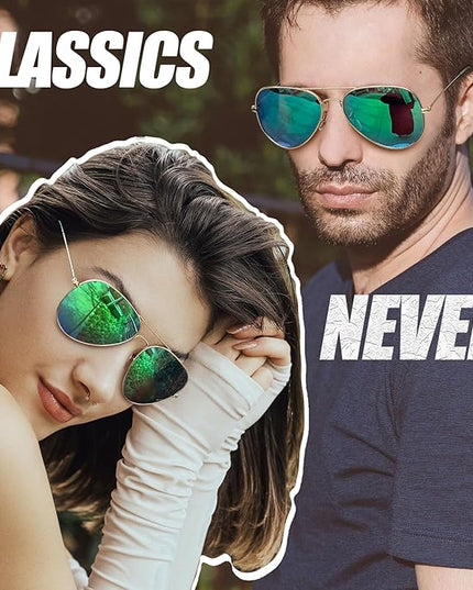 Joopin Polarized Metal Aviation Sunglasses Men, Classic Military Sun Glasses Women, Rectangle Shades UV400 Protection Costume