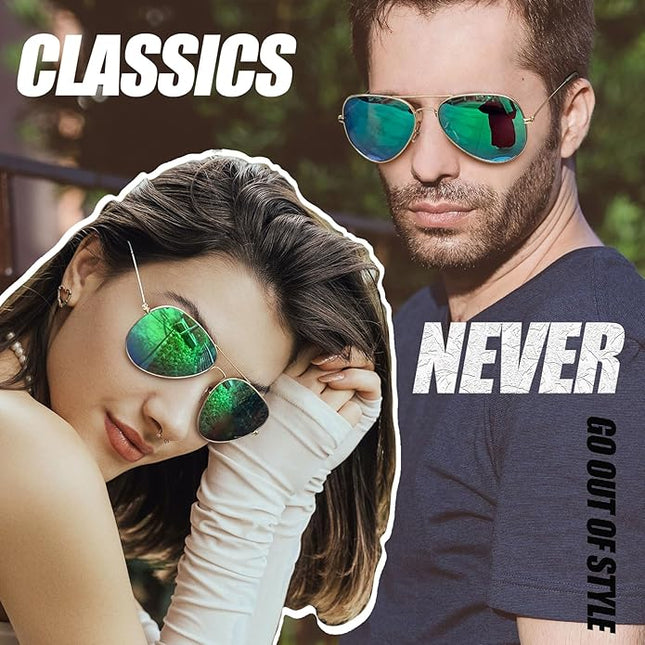 Joopin Polarized Metal Aviation Sunglasses Men, Classic Military Sun Glasses Women, Rectangle Shades UV400 Protection Costume