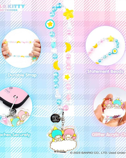 iFace Hello Kitty and Friends Beaded Wristlet Universal Phone Charm Strap - Cute Wrist Chain Lanyard Aesthetic Decor Strap for Cell Phone Camera Keys AirPods Keychains