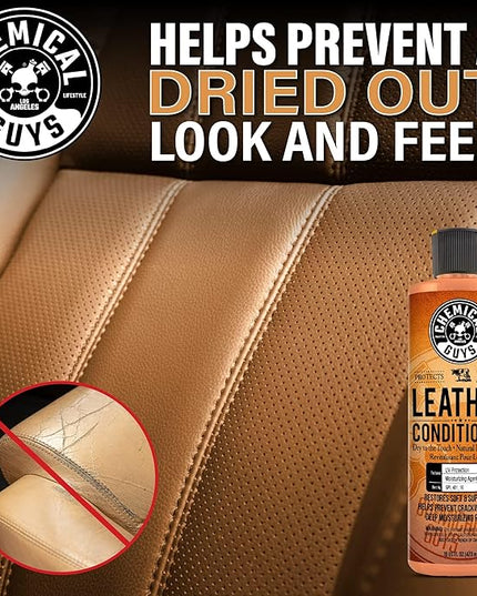 Chemical Guys Leather Cleaner and Conditioner Kit - 2 Bottles (4 oz Each), Car Cleaner and Conditioner, Safely Cleans & Conditions Leather Car Interiors, Furniture, Shoes, Boots, Bags, Apparel & More