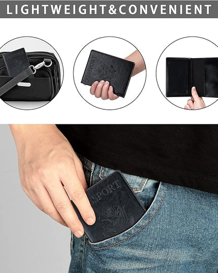 2 Pcs Passport holders，Ultra Slim passport wallet，PU Leather Passport Cover Case for Women and Men