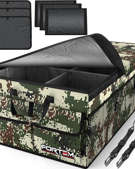 FORTEM Trunk Organizer For SUV Car Trunk Organizer, Foldable Storage, Car Accessories for Women Men, Collapsible Bag, Perfect Christmas Gifts, 600D Oxford, Non Slip Bottom, Straps, Soft Cover (85L)