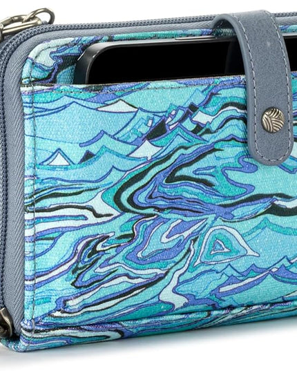 Sakroots Artist Circle Smartphone Crossbody in Coated Canvas, Detachable Wristlet Strap